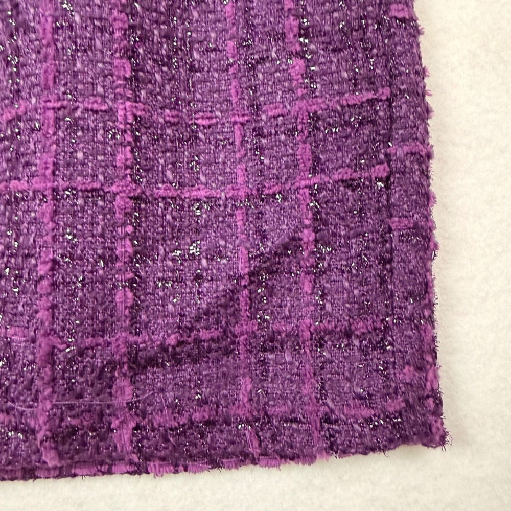 Sunday in Brooklyn Black Peplum Dress Purple Tweed Skirt Sheath Sz M Sleeveless - Picture 4 of 9